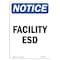Signmission OSHA Notice Sign, Facility ESD, 24in X 18in Rigid Plastic, 18" W, 24" L, Portrait OS-NS-P-1824-V-12402 - alternate 1